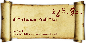 Öhlbaum Zsóka névjegykártya